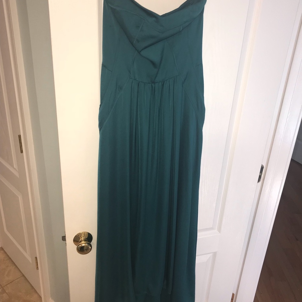 Rebecca Taylor High Low Strapless Emerald Green